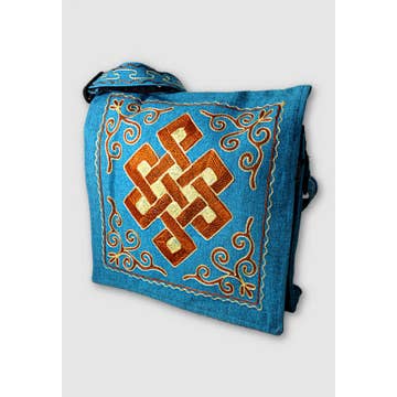Mandala Embroidered Bag with Flap