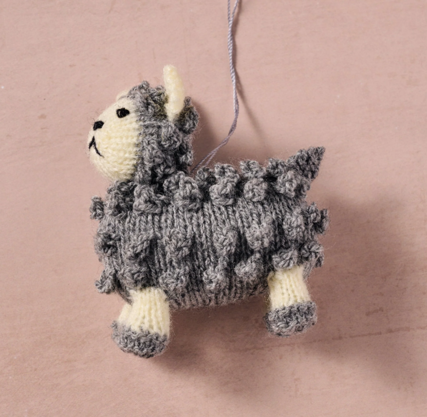 Grey Wooly Sheep Ornament