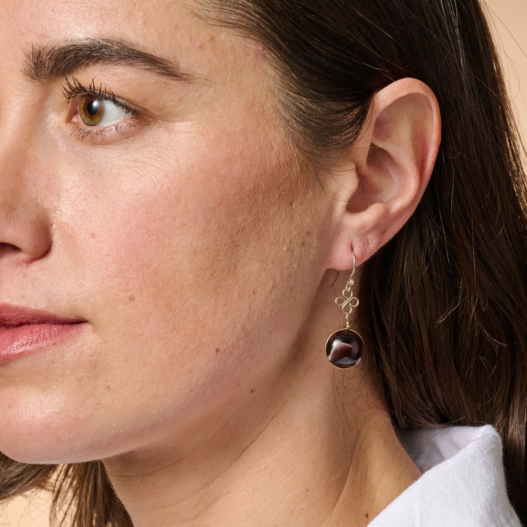 Purple Glass Drop Earrings