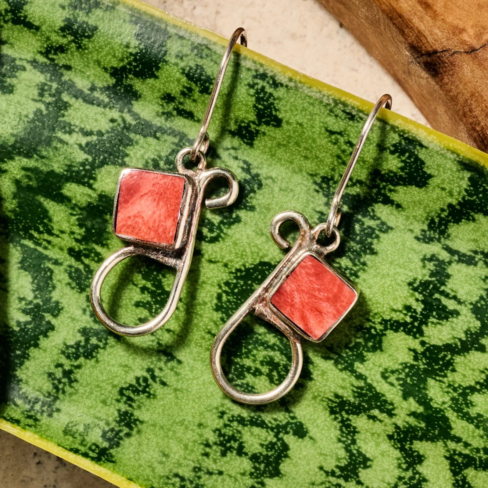 Spondylus Shell Dangle Earrings