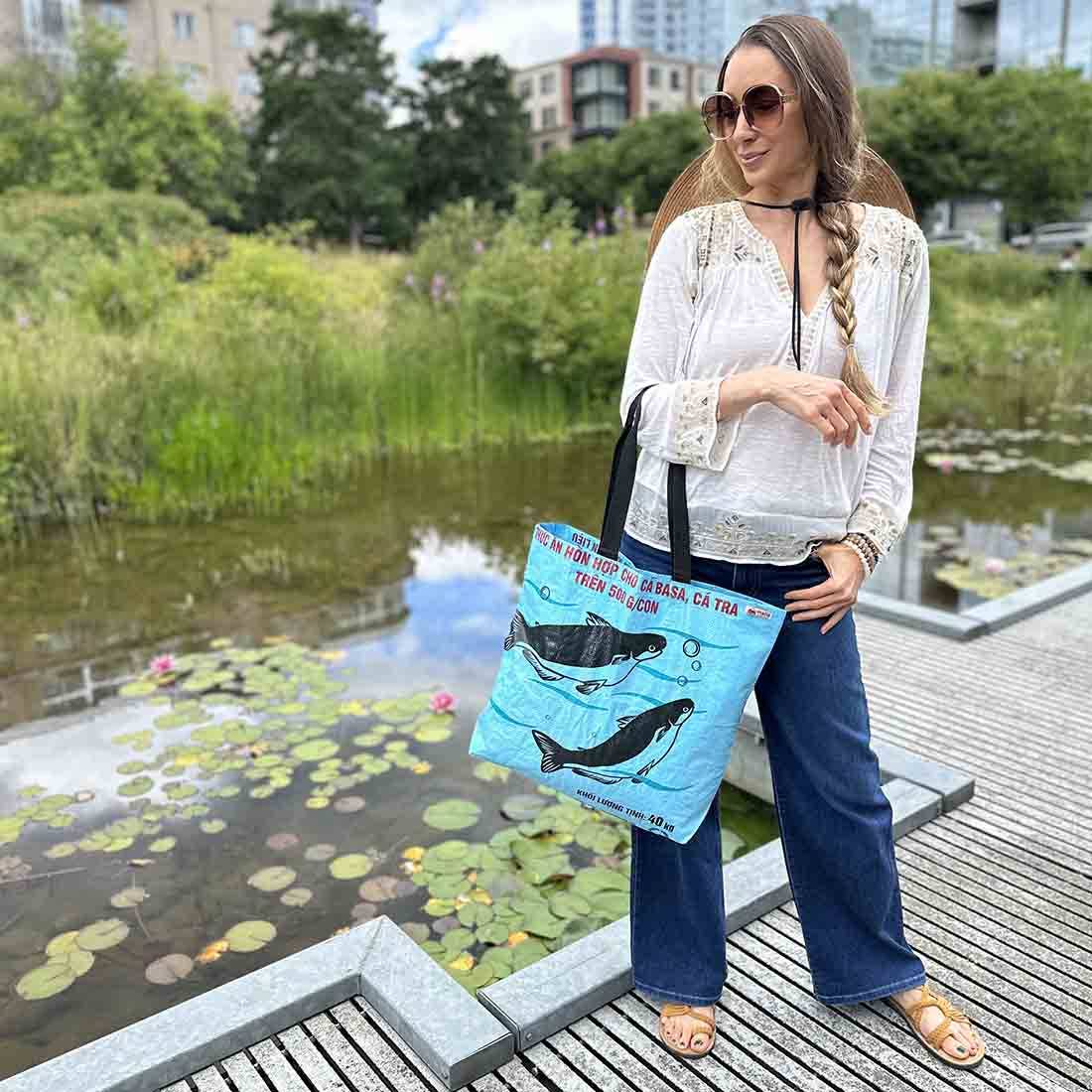 Recycled Feed Sack Tote Bag - Assorted