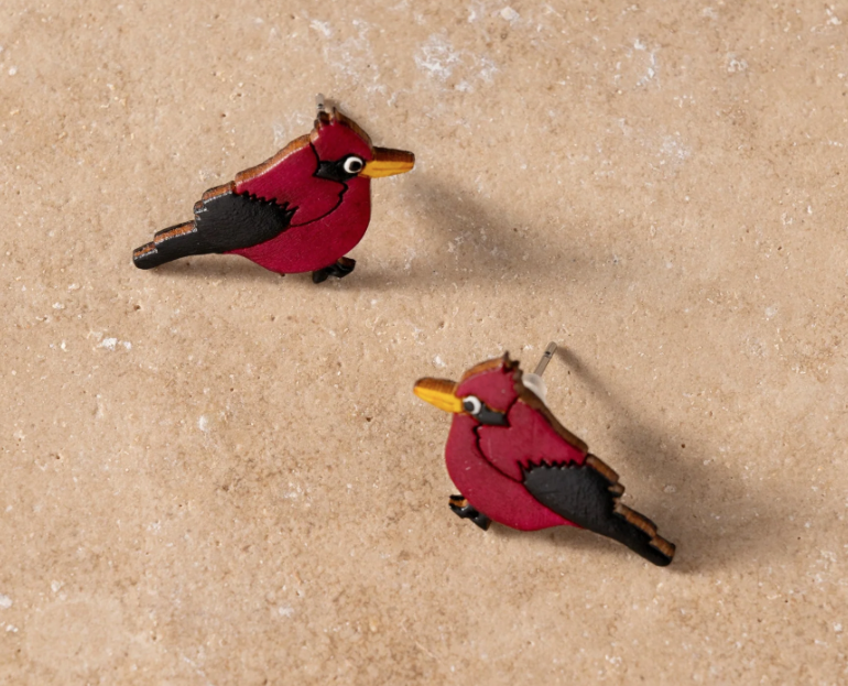 Cardinal Gourd Earrings