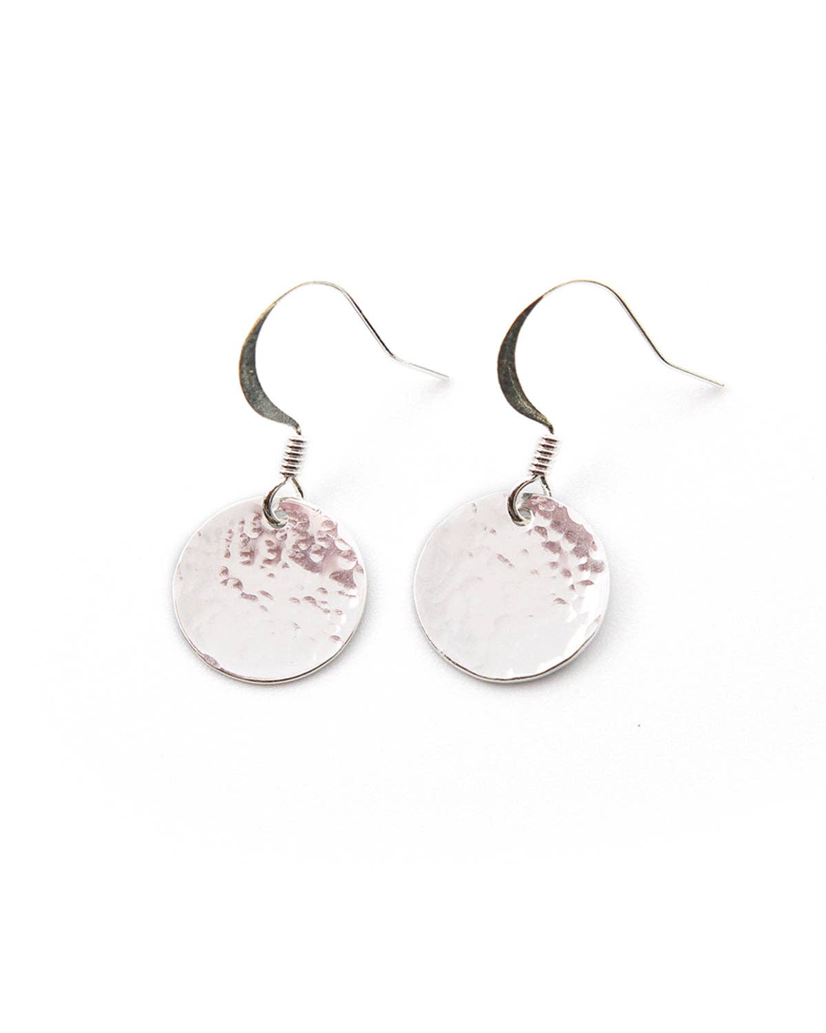 Hammered Brass Disc Earrings