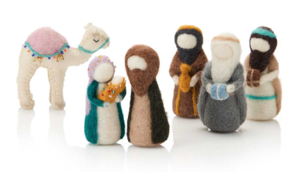 Felt Nativity Set of 6 with Kings & Camel