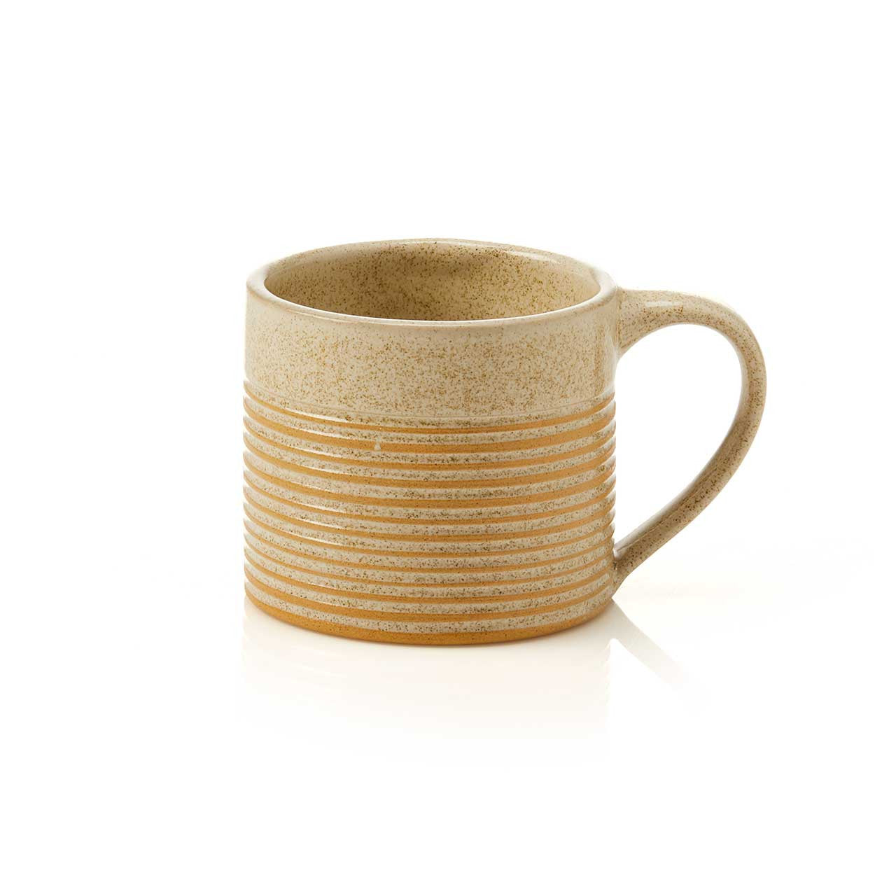Ridged Ceramic Mug - Brown