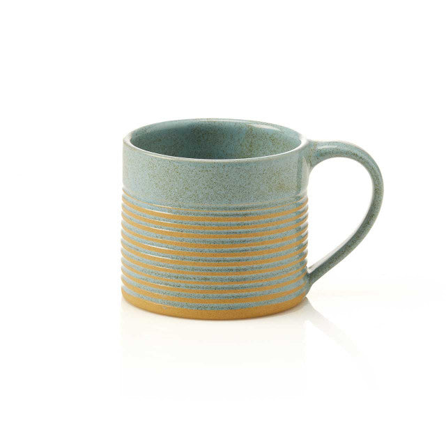 Ridged Ceramic Mug - Turquoise