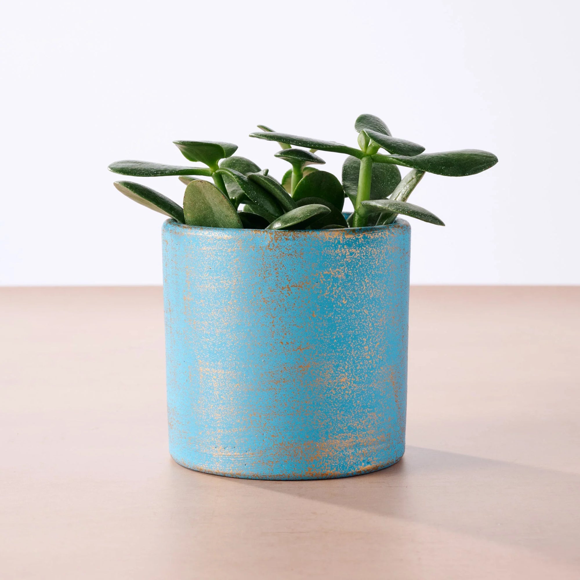 Small Blue Terracotta Planter (3.25&quot; D x 3.5&quot; H)