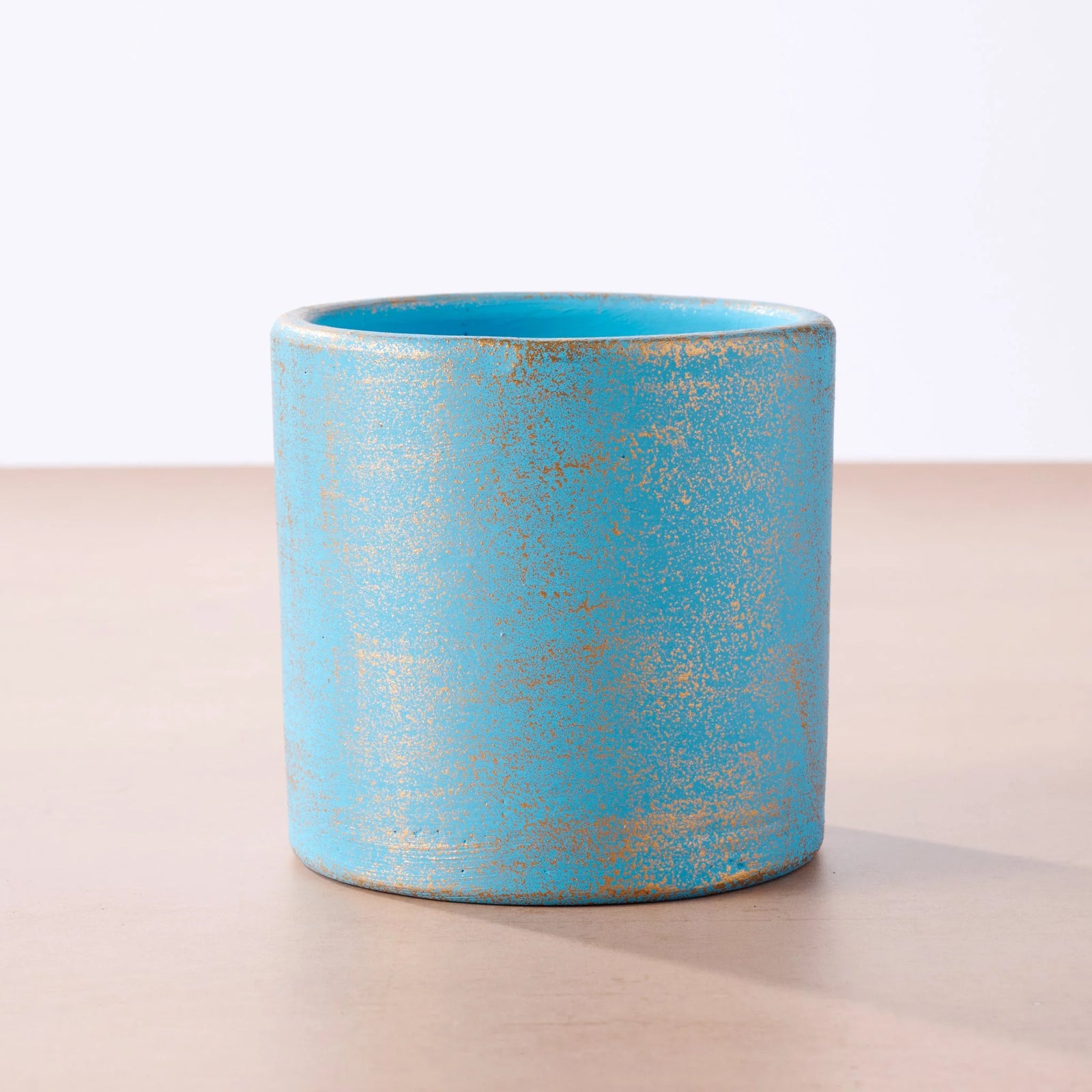 Small Blue Terracotta Planter (3.25" D x 3.5" H)