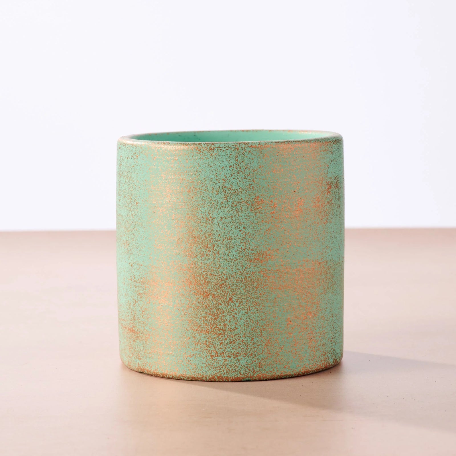 Small Turquoise Terracotta Planter (3.25" D x 3.5" H)