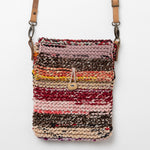Knit Sari &amp; Leather Crossbody Bag (6.25&quot; W x 8&quot; H) - Assorted