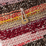 Knit Sari &amp; Leather Crossbody Bag (6.25&quot; W x 8&quot; H) - Assorted