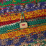 Knit Sari &amp; Leather Crossbody Bag (6.25&quot; W x 8&quot; H) - Assorted