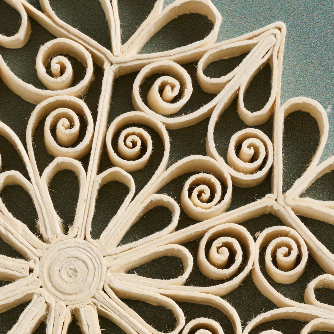 Ivory Snowflake Paper Ornament (4&quot; D)