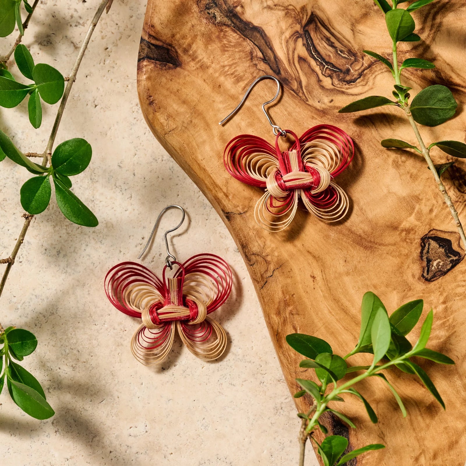 Bamboo Butterfly Earrings