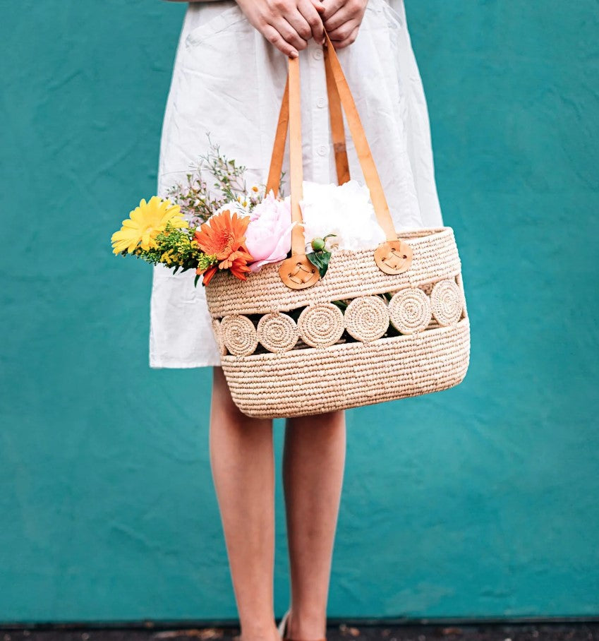 Palm Leaf Shopping Basket