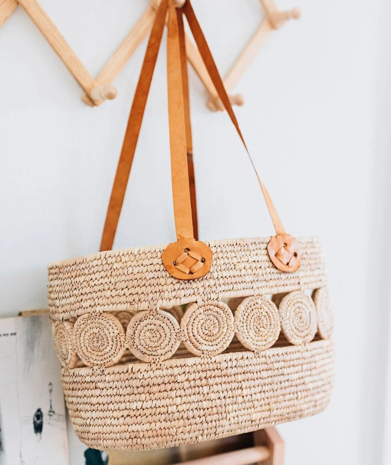 Palm Leaf Shopping Basket