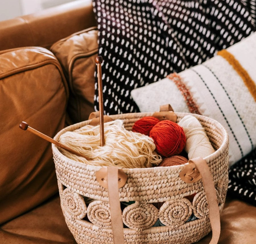 Palm Leaf Shopping Basket