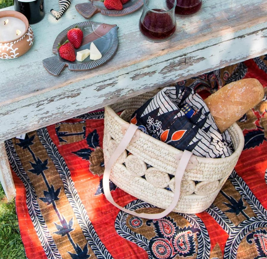 Palm Leaf Shopping Basket