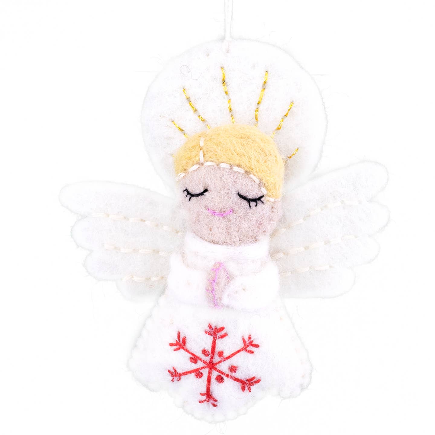 Angel Snowflake Felt Ornament
