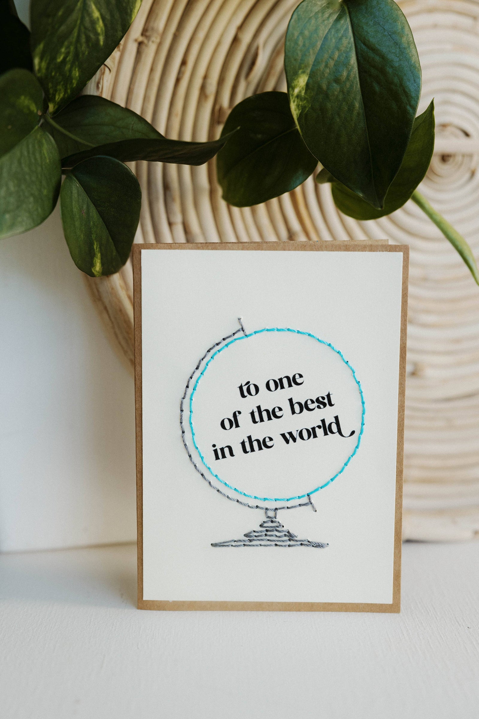 Best in the World Stitched Greeting Card