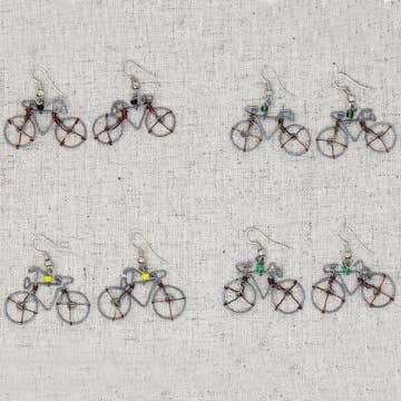 Wire Bicycle Earrings