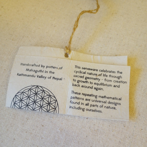 Tan Seed of Life Ceramic Bowl (3.5&quot; D)