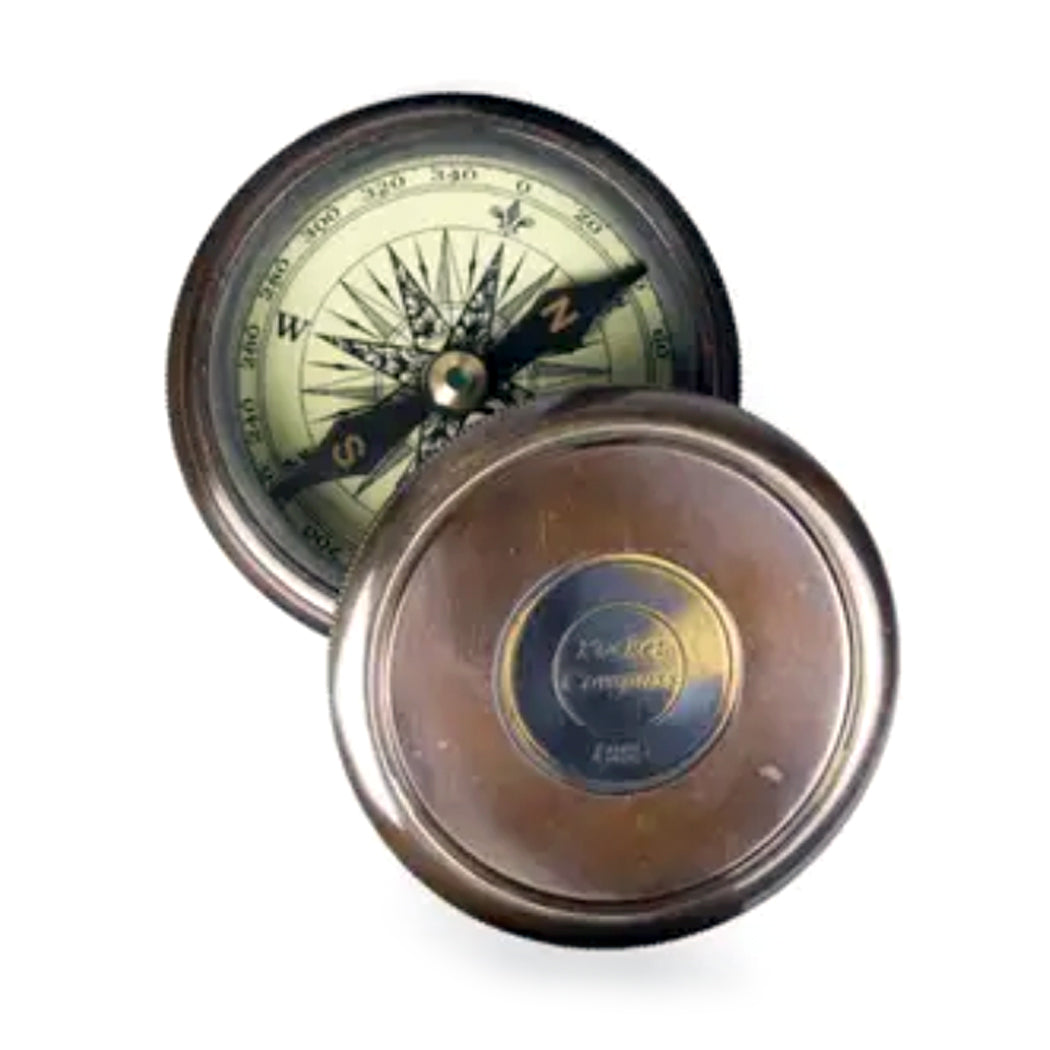 Brass Compass with Leather Case