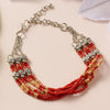 Multi-Strand Red &amp; Orange Beaded Bracelet
