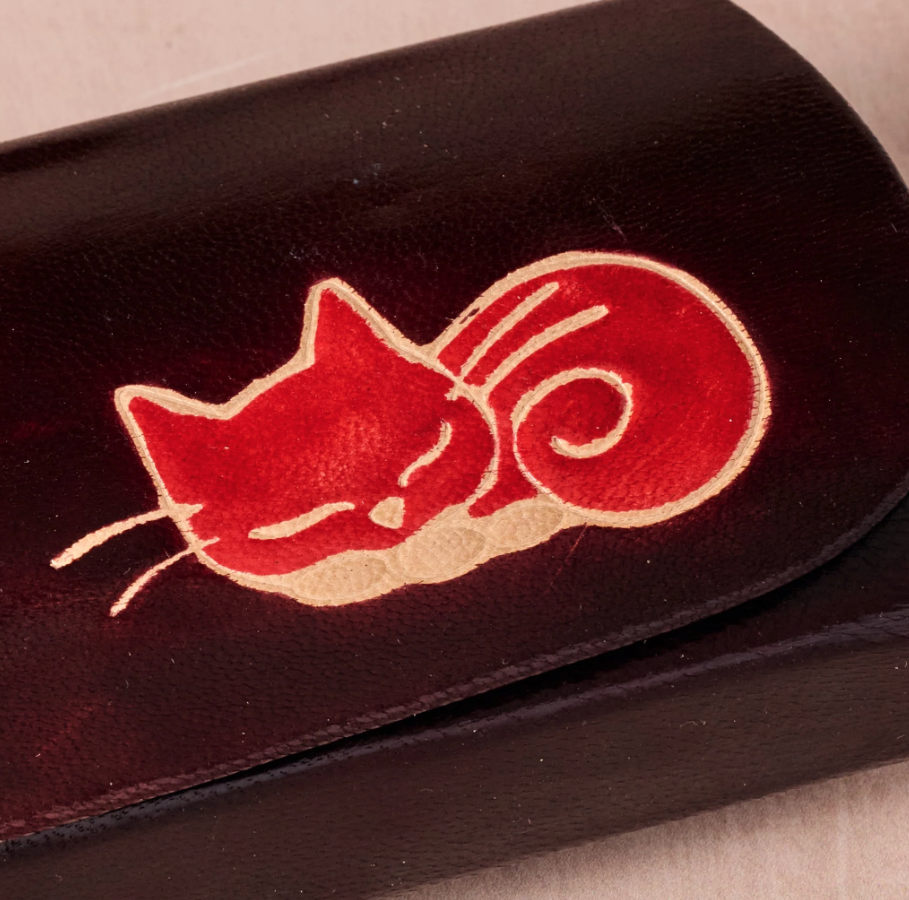 Leather Cat Glasses Case