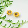 Gourd Painted Sunflower Earrings (2&quot; L)