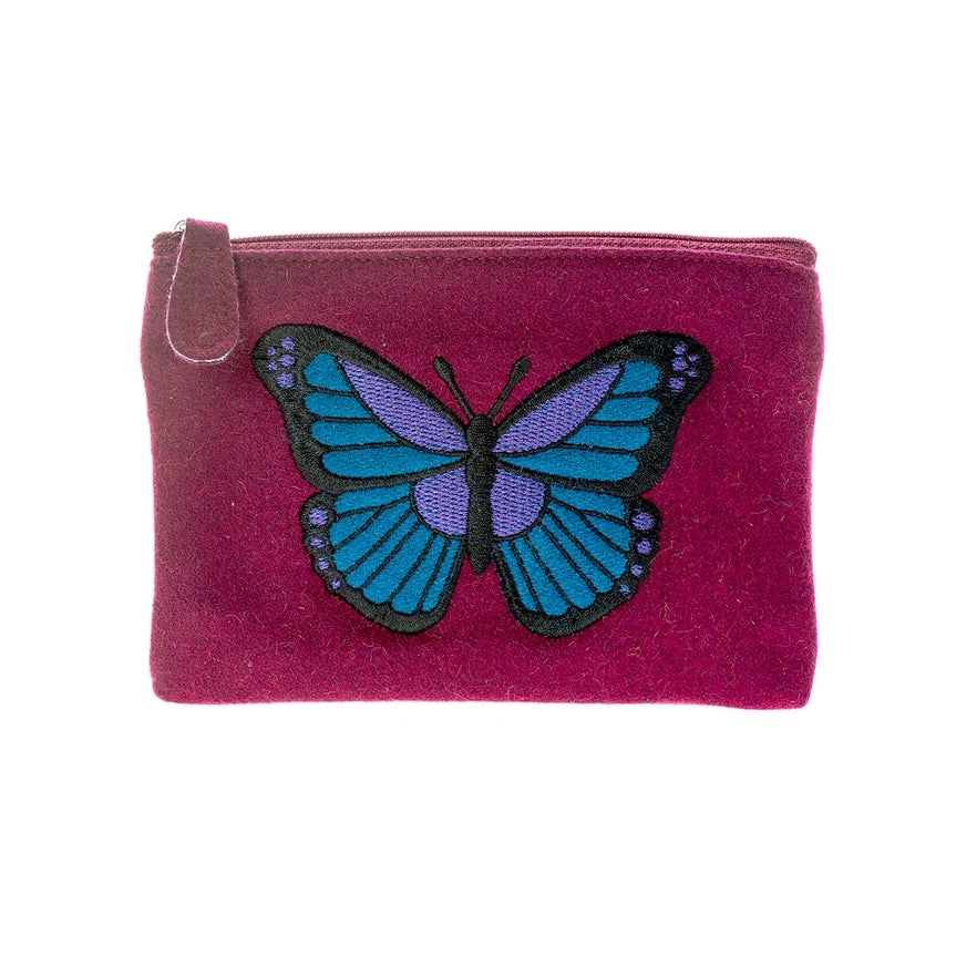 Applique Butterfly Felt Coin Purse