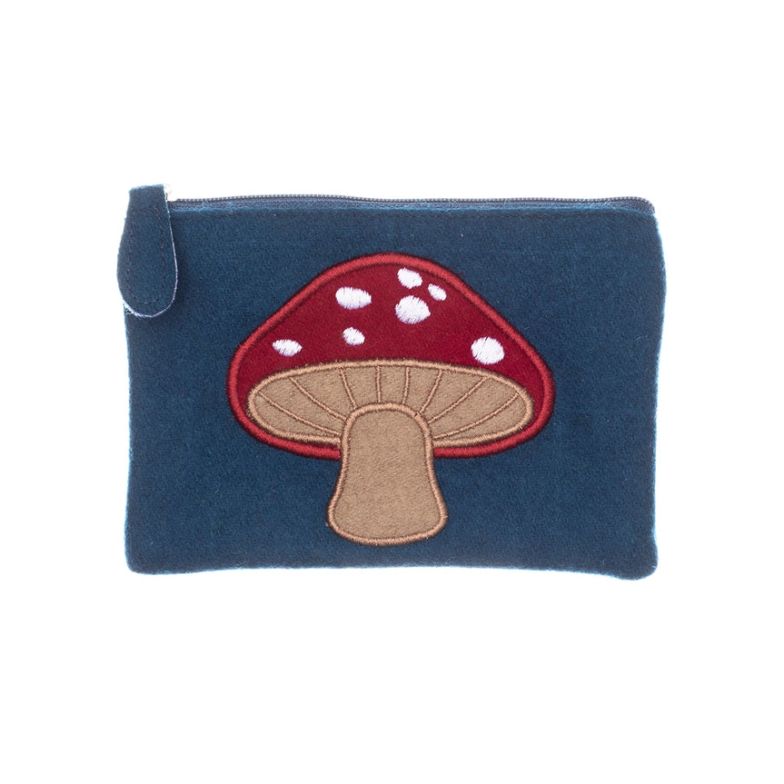 Applique Mushroom Felt Coin Purse