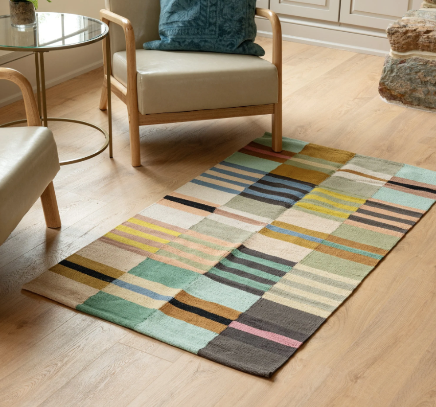 Multi-Stripe Cotton Rug - 63"x35"