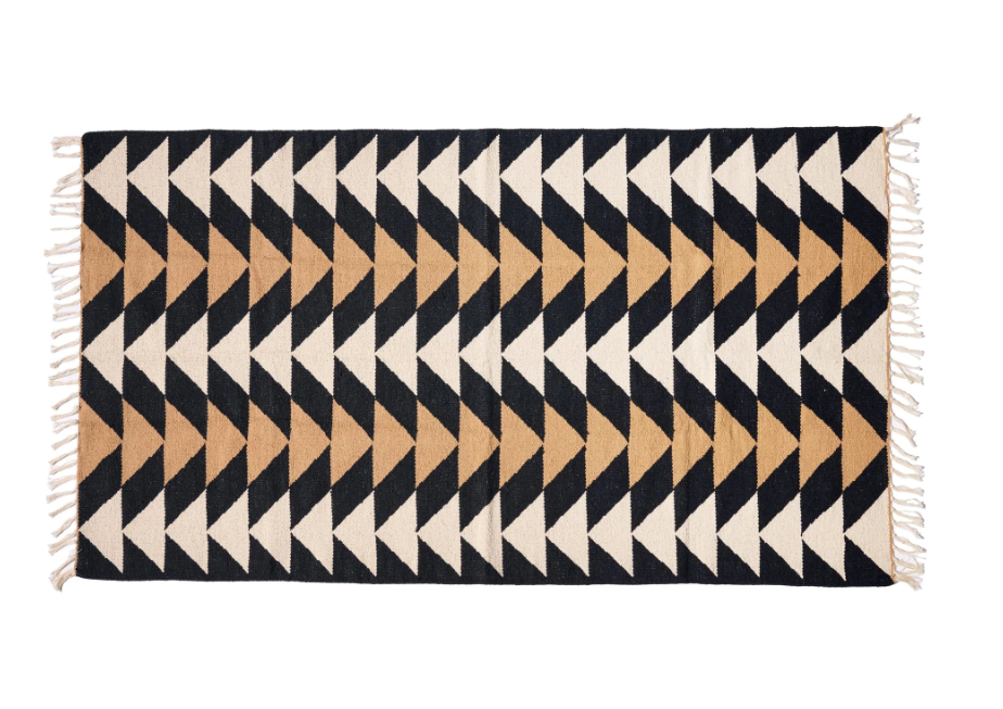 Triangle Pattern Cotton Rug - 63"x36.5"