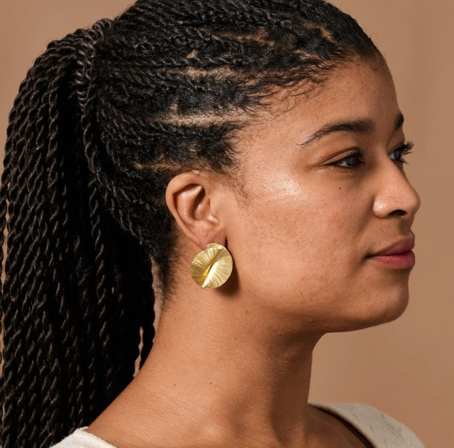 Crumpled Spiral Post Earrings