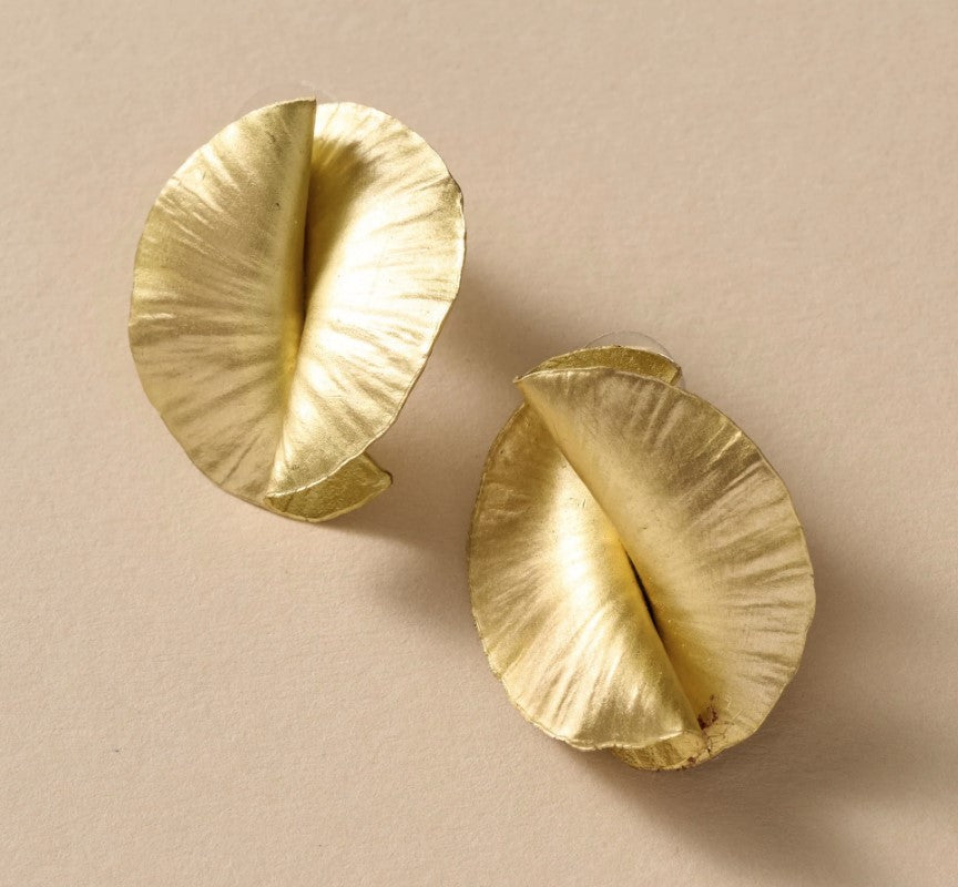 Crumpled Spiral Post Earrings