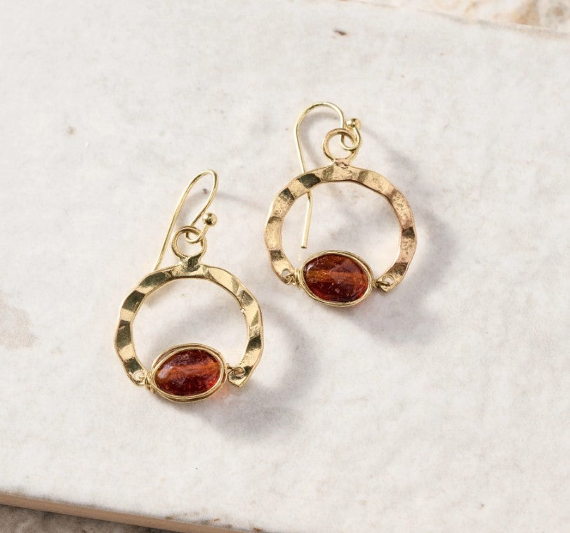 Glass Bead Circle Earrings