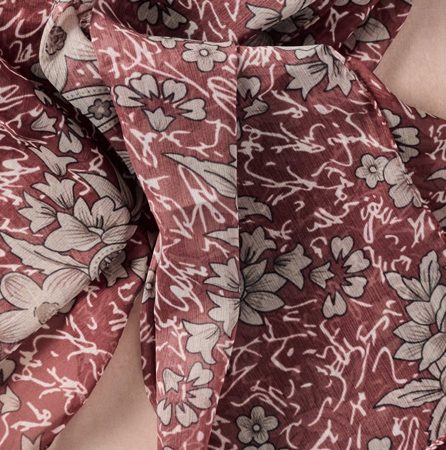 Burgundy Vine Chiffon Scarf