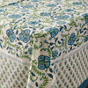 Blue &amp; Green Floral Cotton Tablecloth (60&quot;x90&quot;)
