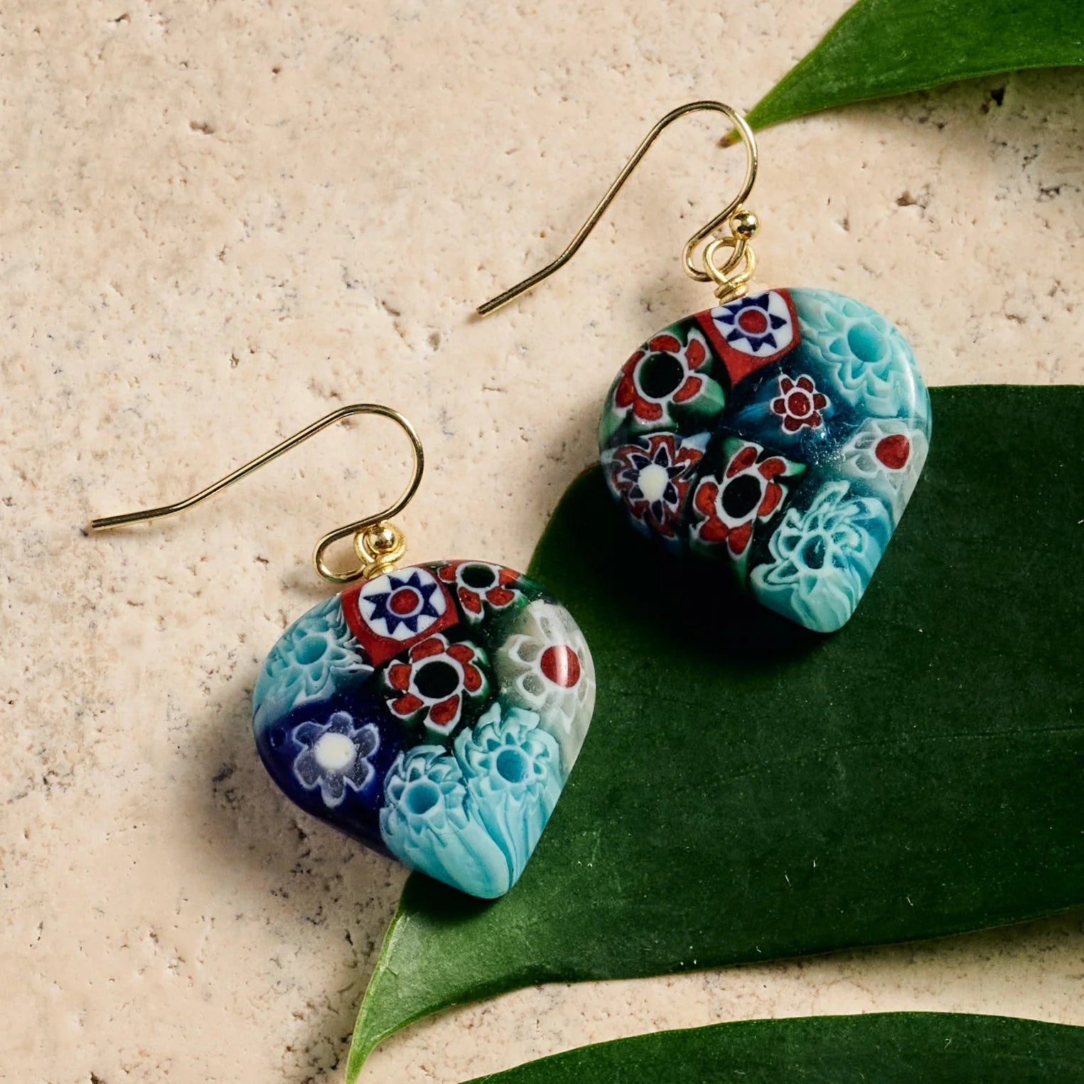 Glass Heart Earrings