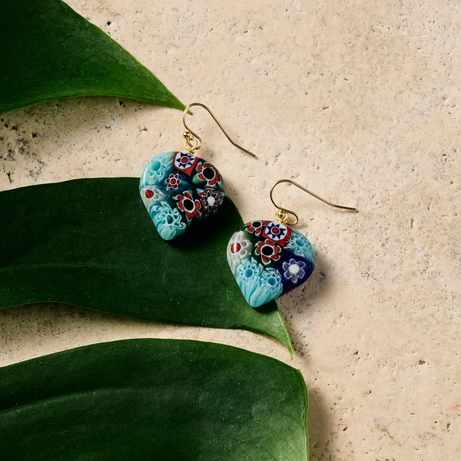 Glass Heart Earrings