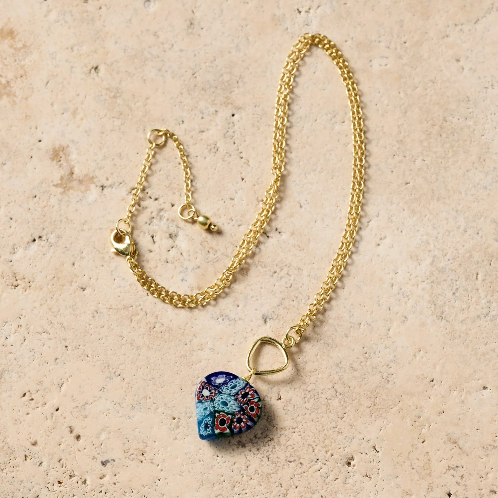 Glass Heart Pendant Necklace