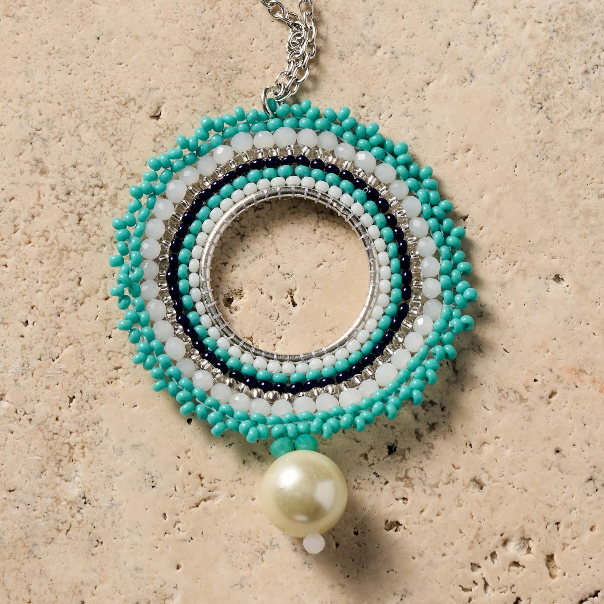 Beaded Pendant Circle Necklace