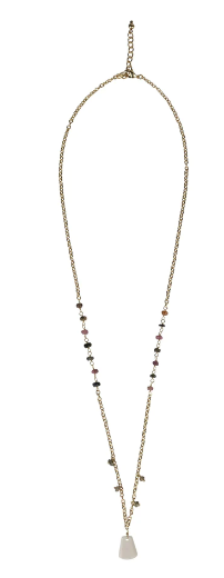 Tourmaline & Bone Charm Necklace