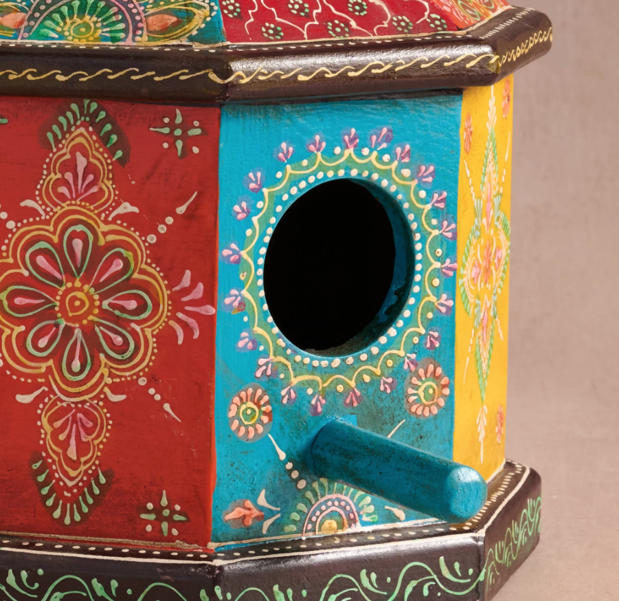 Hand-Painted Octagonal Birdhouse