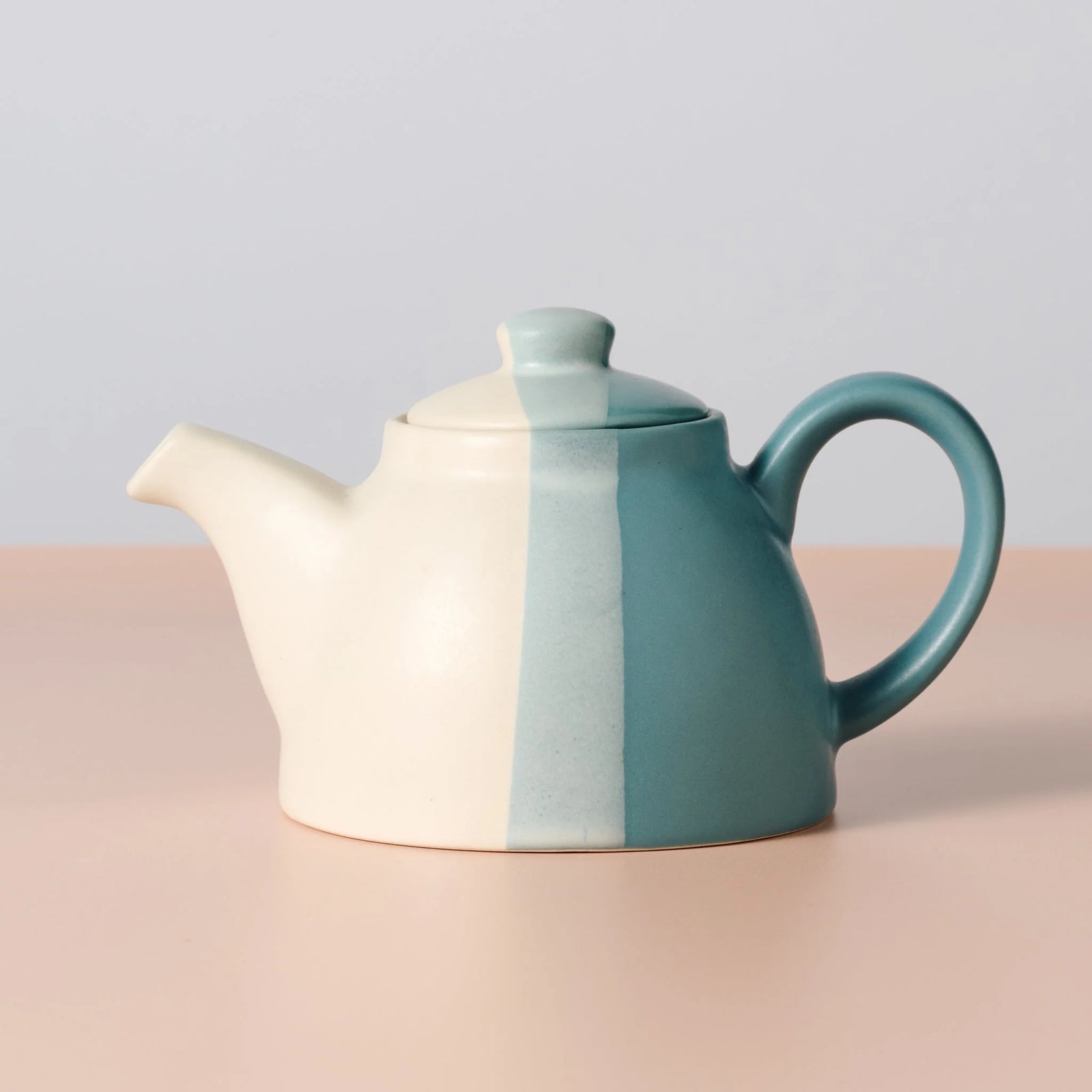 Blue & White Stripe Ceramic Teapot