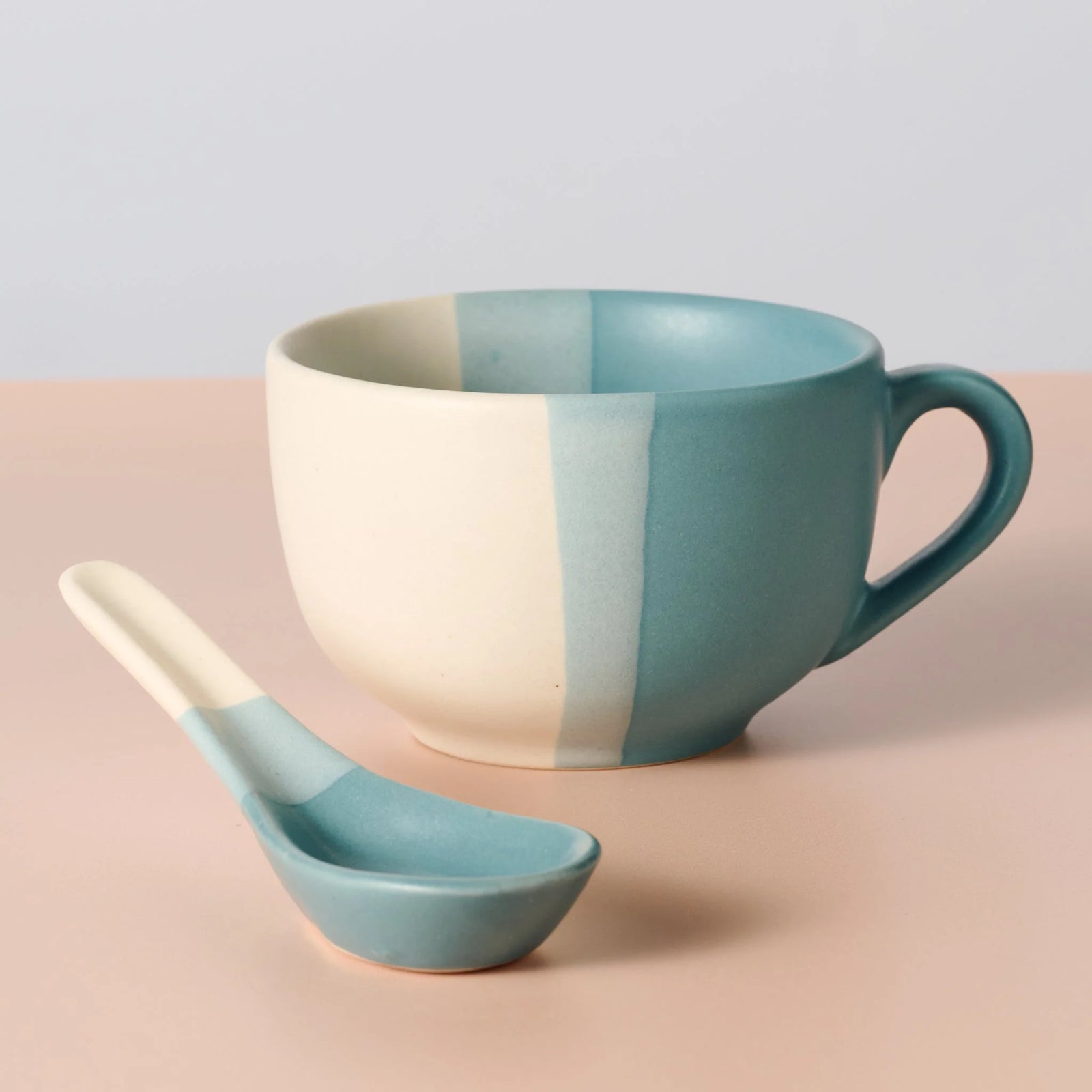 Blue & White Stripe Jumbo Mug