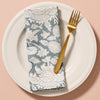 Grey Floral Block Print Napkin