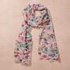 Floral Butterfly Chiffon Scarf