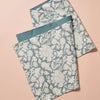Grey Floral Block Print Table Runner